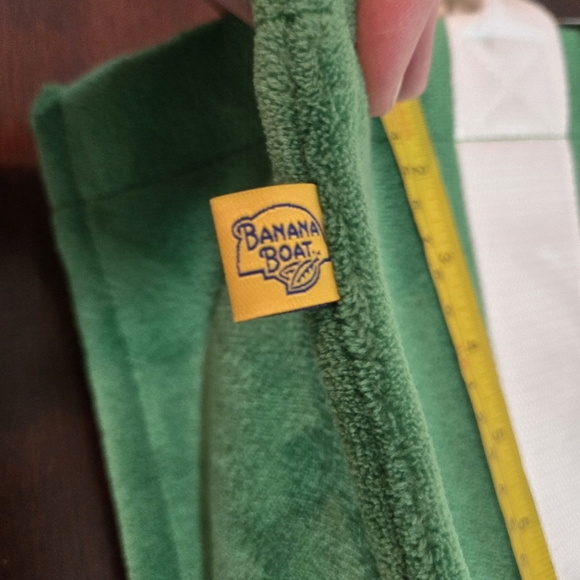 Banana Boat 3 Pc Beach Set Terry Cloth Large Tote Visor Wet Bag Green White - Picture 12 of 14